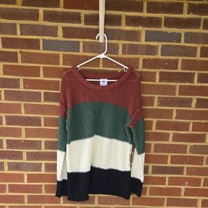 B19 Like Love Colorblock Women's Sweater Sz Sm